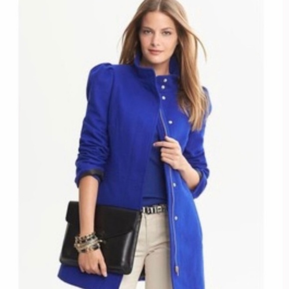 Banana Republic Jackets & Blazers - Banana Republic Cobalt Blue Wool Duffle Coat XS